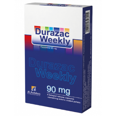 DURAZAC WEEKLY 90 MG ( FLUOXETINE ) 4 DELAYED RELEASE CAPSULES